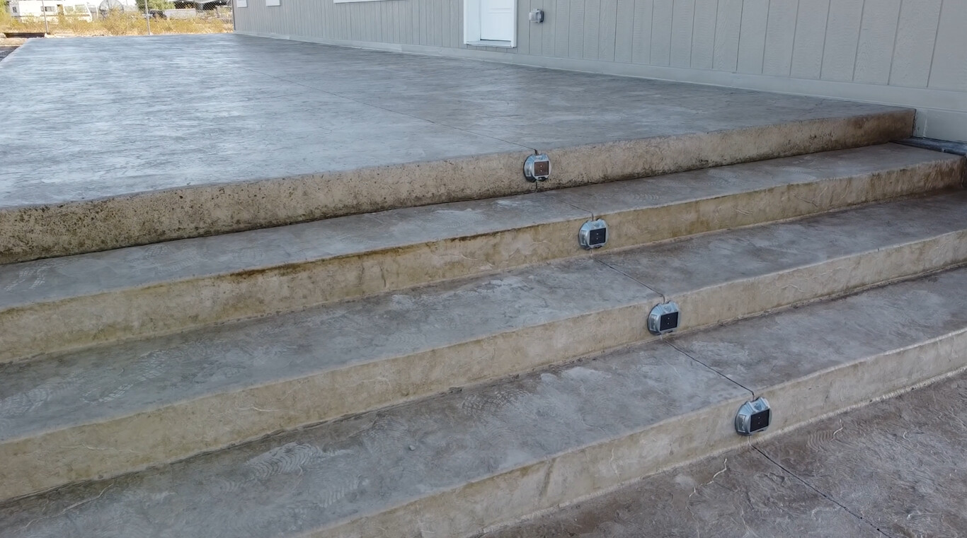 Concrete steps with embedded lighting in Milford, CT