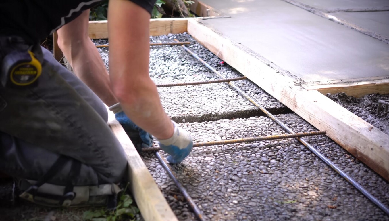 Concrete walkway installation in Milford, CT